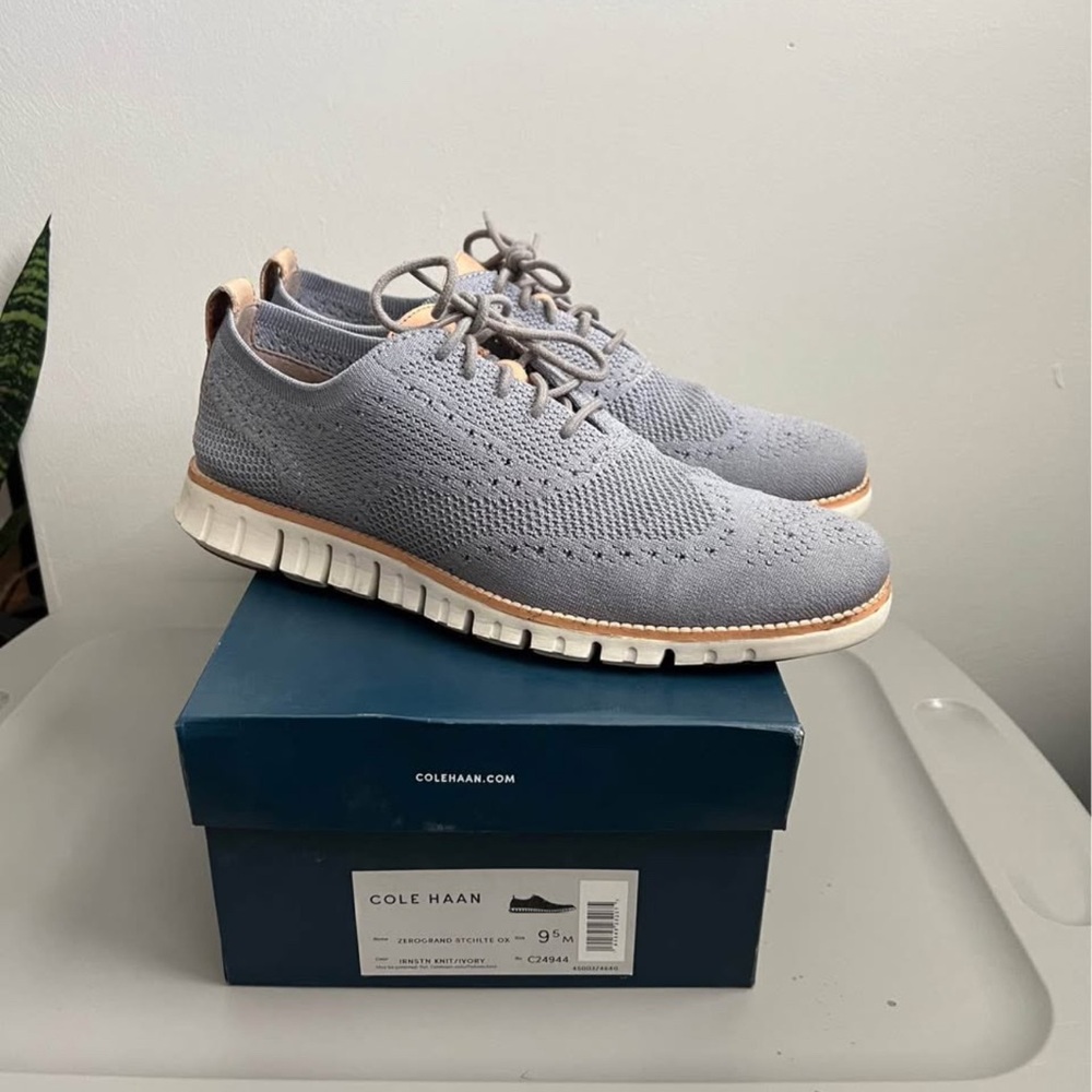 Cole Haan Zerogrand Gray Knit Sneakers - Size 9.5